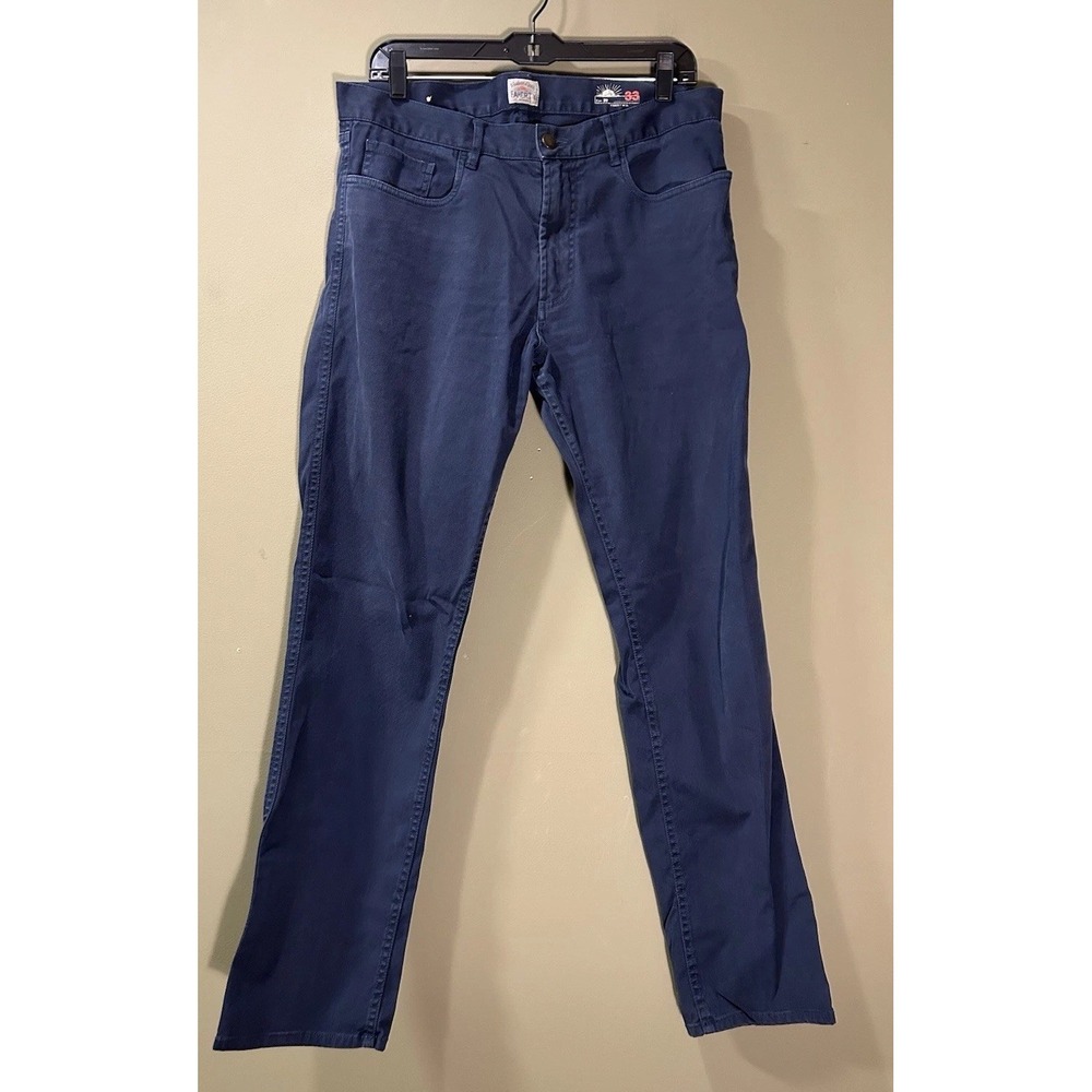Faherty Comfort Twill 5 Pocket Pants Mens Sz 33 Navy Blue (34x31) Stretch Casual